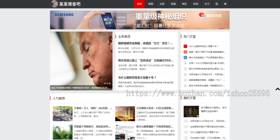 响应式简约文章资讯博客网站(含一个域名商业授权)