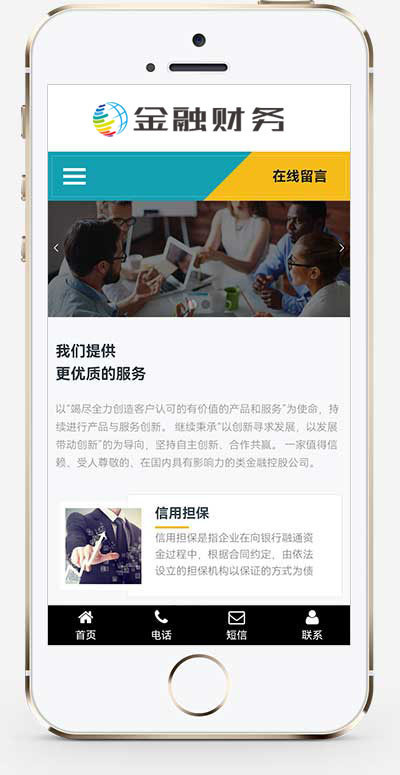 推荐 (自适应手机端)金融投资管理机构网站模板 财务金融网站源码