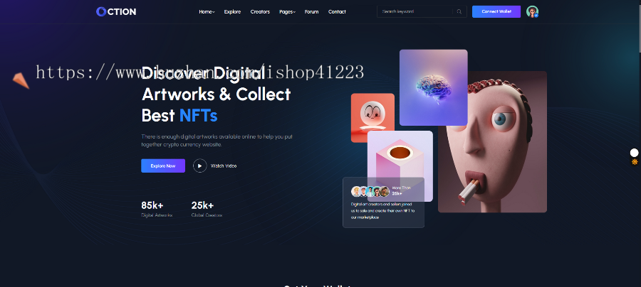 NFT数字资产交易平台HTML5模板