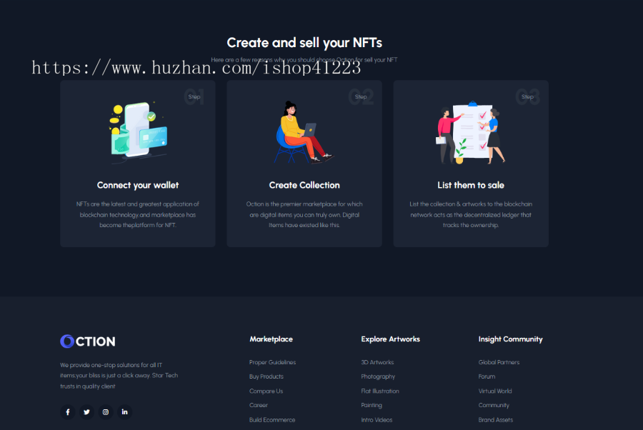 NFT数字资产交易平台HTML5模板