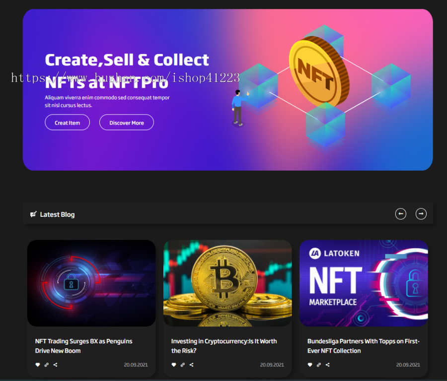 虚拟数字商品出售交易网站模板 - NFTPro
