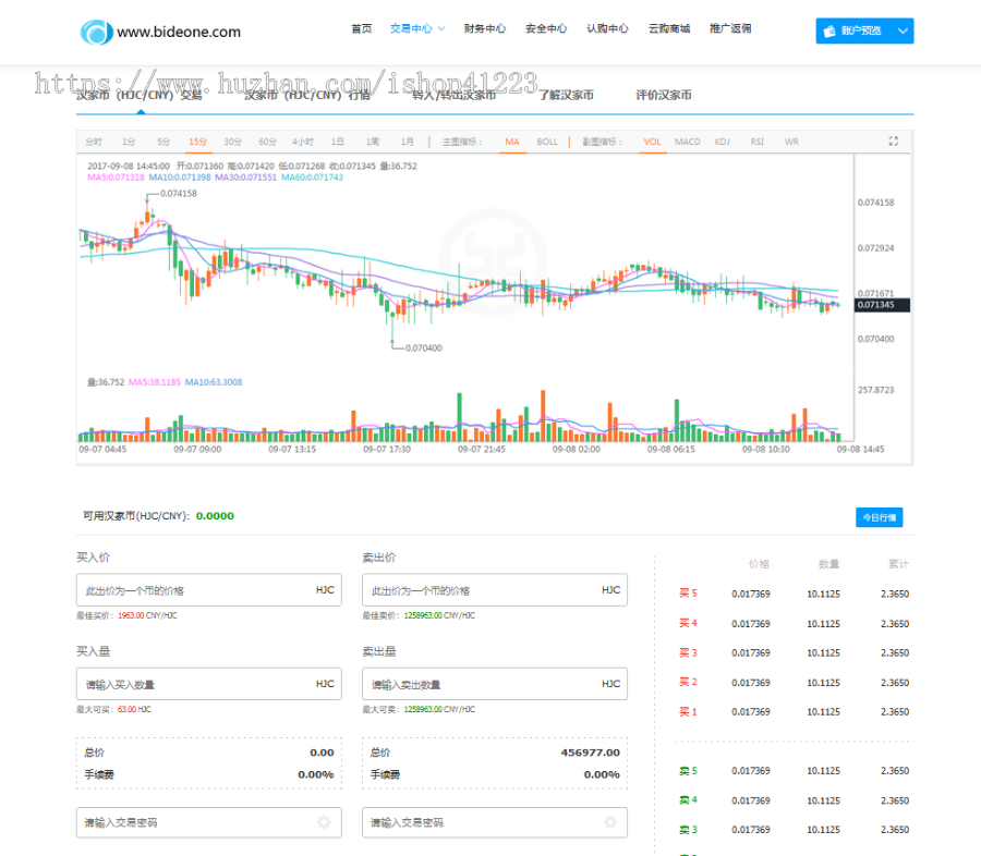 交易中心html页面模板