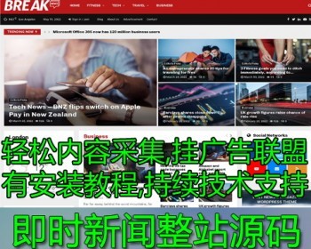 英文Lead联盟运营 即时突发新闻WordPress模板整站主题 带文章内容采集发布