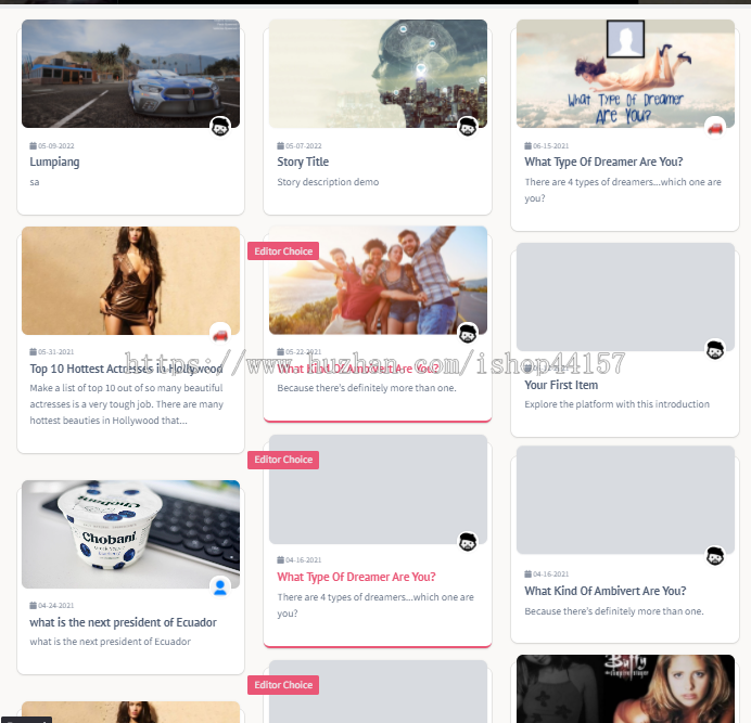 PlayBuzz扩张新闻博客讲故事平台网站PHP源码|民意调查投票|测验