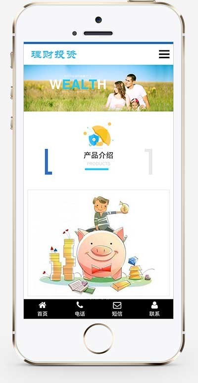 （自适应手机端）HTML5投资理财响应式海外理财投资管理类pbootcms模板