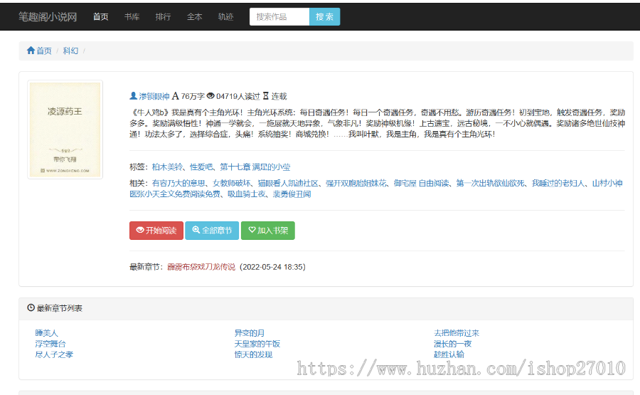 新版泛目录小说站群/百度站群/泛目录站群/笔趣阁小说泛目录