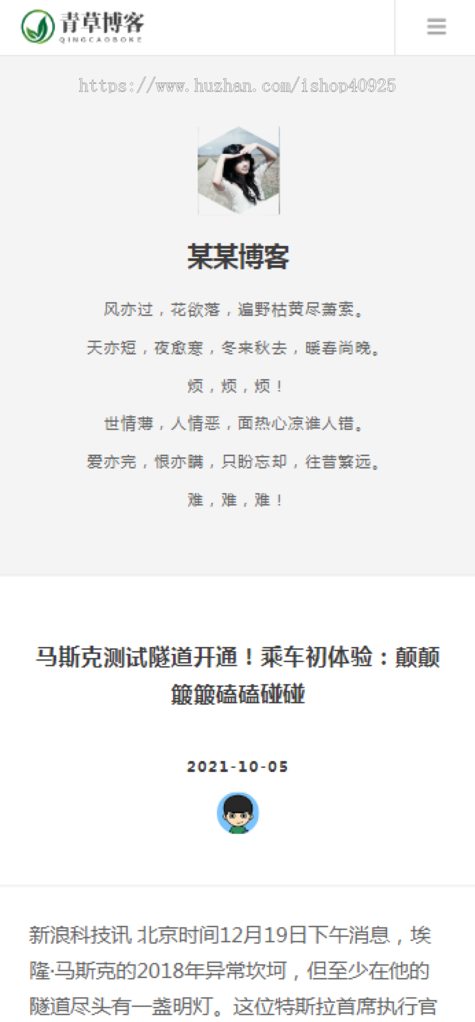 自适应手机版个人博客自媒体类网站源码文章博客新闻资讯网站源码卢松松博客文章知识