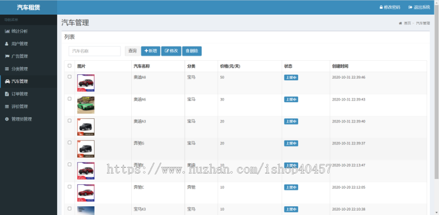 javaweb汽车租赁网站源码