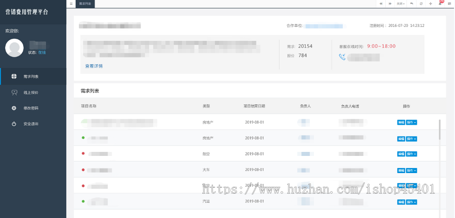 世界500强/全国100强/上市公司/地产公司营销费用管理系统