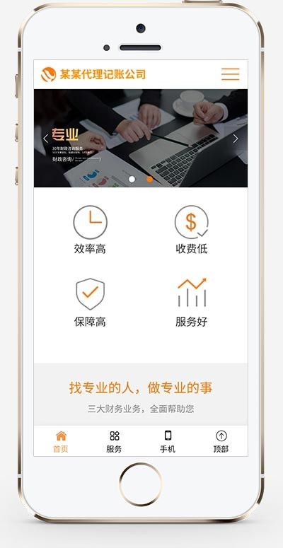 【官方正品授权】响应式代理记账财政咨询服务类 html5财务会计类网站源码