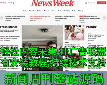 英文联盟网站模板 新闻周刊网站主题整站 带数据可选择多种采集器