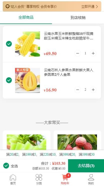 最火社区团购 水果蔬菜配送自提平台带核销码