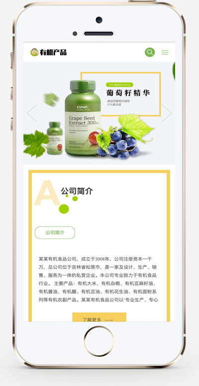 推荐(自适应手机端) 绿色健康水果食品网站模板 保健有机农产品类网站源码