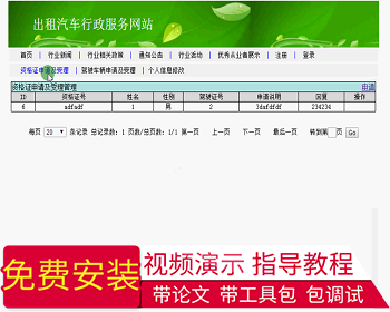 【毕设】jsp1179出租车行政服务网mysql毕业设计