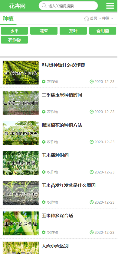 【修复版】帝国CMS内核农业知识养殖技术花卉发财树栽培模板源码