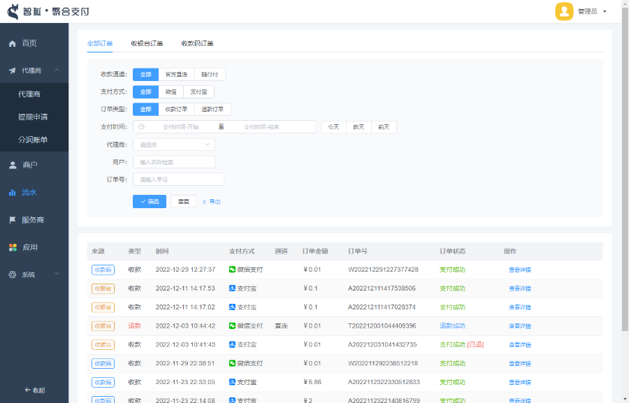 2022年12月-智狐聚合支付1.5.8独立版源码