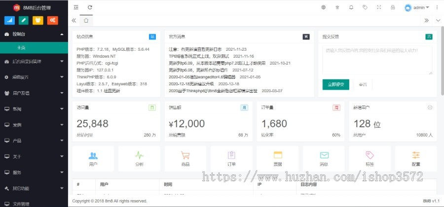 基于thinkphp6的后台管理框架系统源码