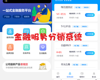 一站式金融服务平台，网申分销系统，代理商管理系统，网申小程序