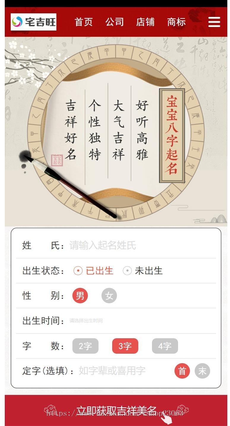 2026版公司起名网站源码、商店商标起名网站源码、宝宝起名取名网站源码软件程序