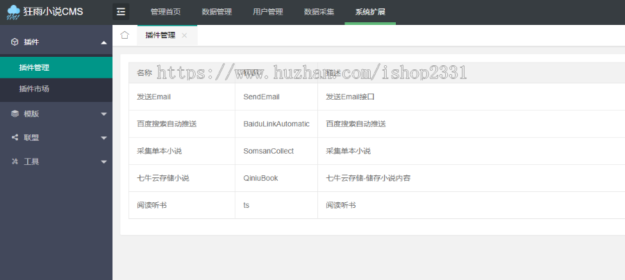 狂雨CMS小说白色模板集成百度推送插件听书插件自带8W演示数据