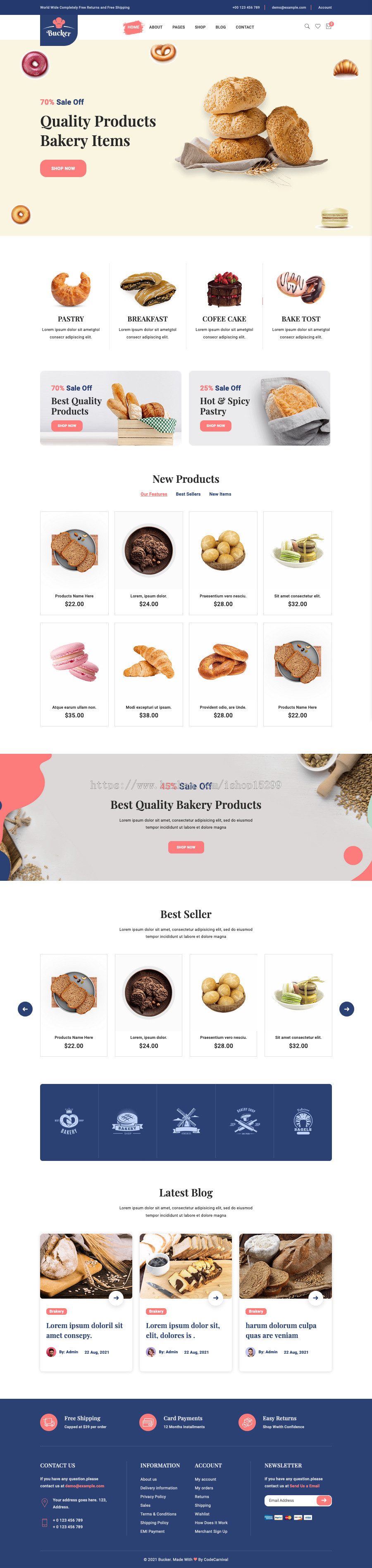 (自适应手机端)甜品面包店纯静态网站模板 HTML5销售单网站源码