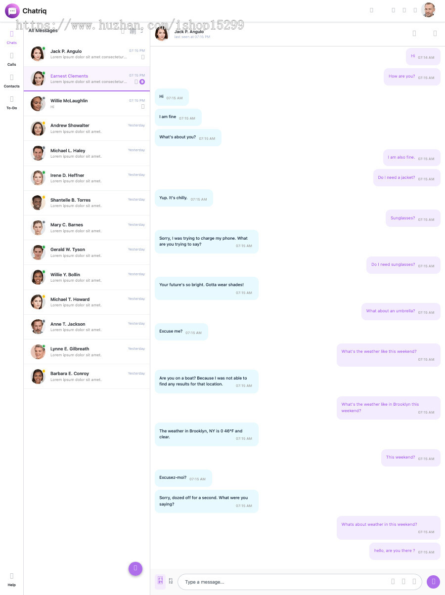 推荐 (自适应手机端)web网页聊天纯静态网站模板 HTML5网聊功能网站源码