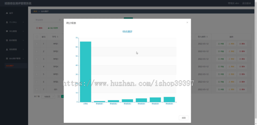 毕设java班级综合测评管理系统springboot vue web有文档2607毕业设计