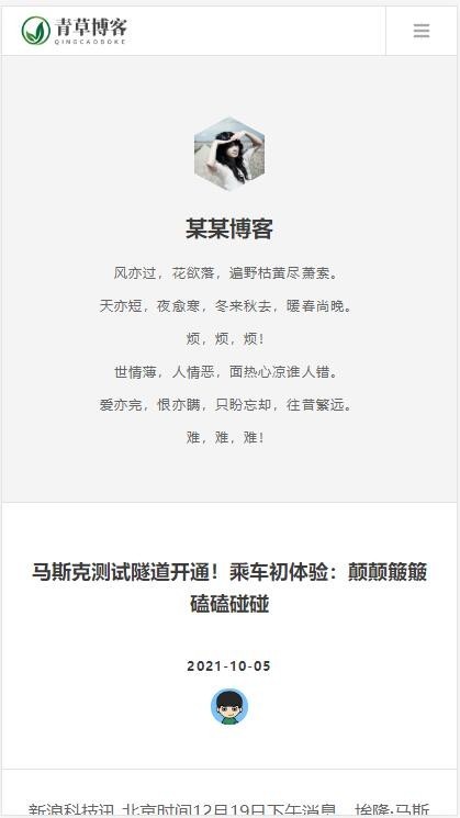 pbootcms自适应个人博客自媒体类响应式模板html5整站源码