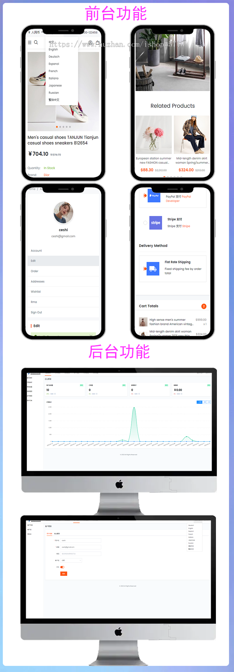 多语言单商户跨境商城系统/多语言海外商城App/全开源海外分销商城源码