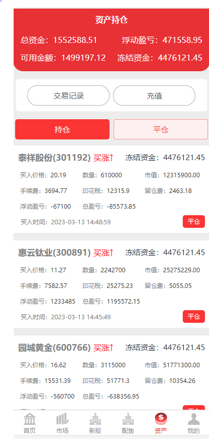 模拟配资/带席位功能/带大宗/带VIP抢筹/带打新/新股/策略融资模拟账号交易系统
