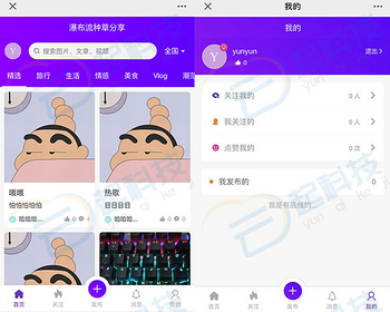 种草生活动态发布分享多城市H5小程序