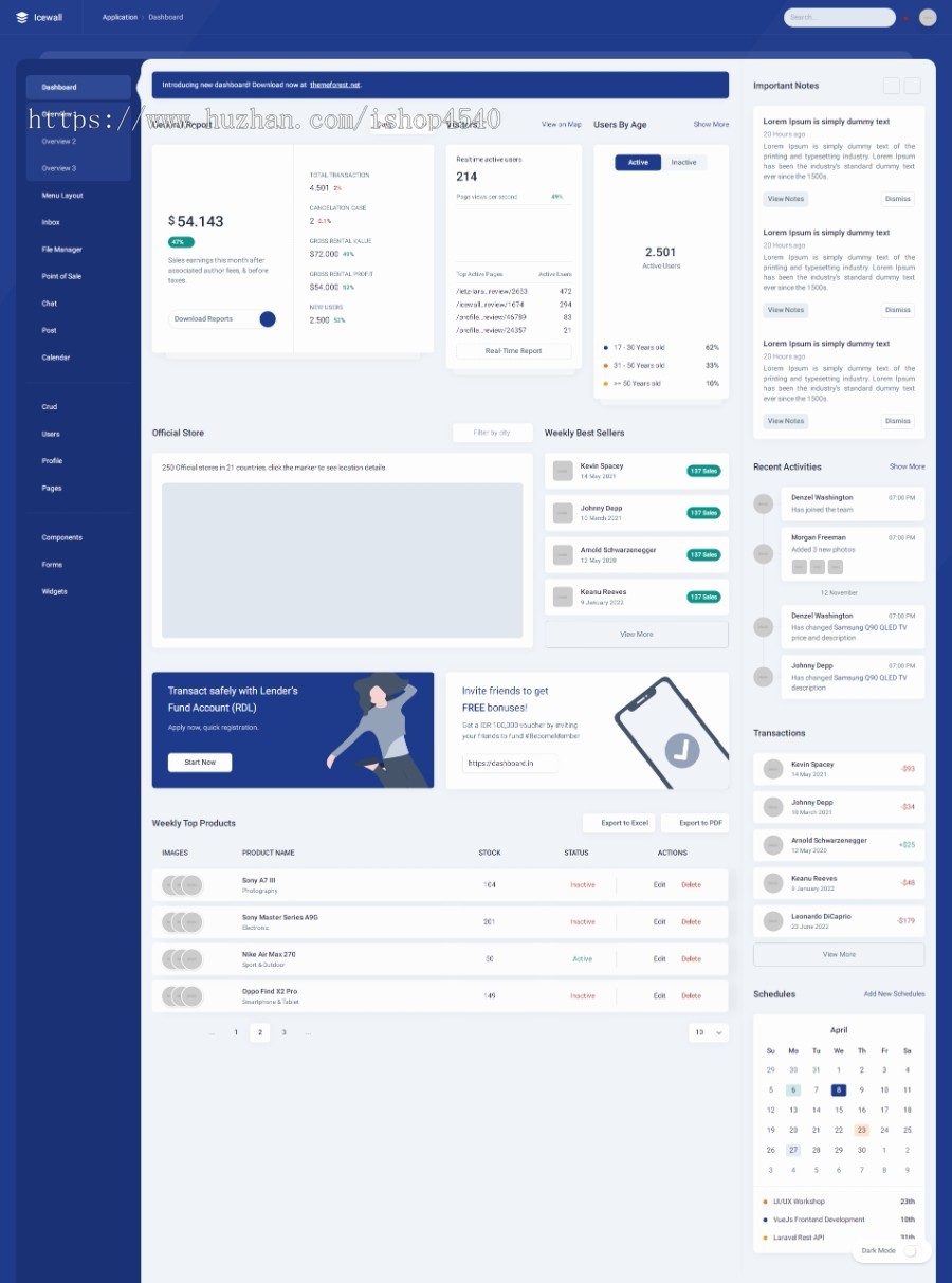 Laravel 9后台管理面板模板HTML5前段主题UI框架