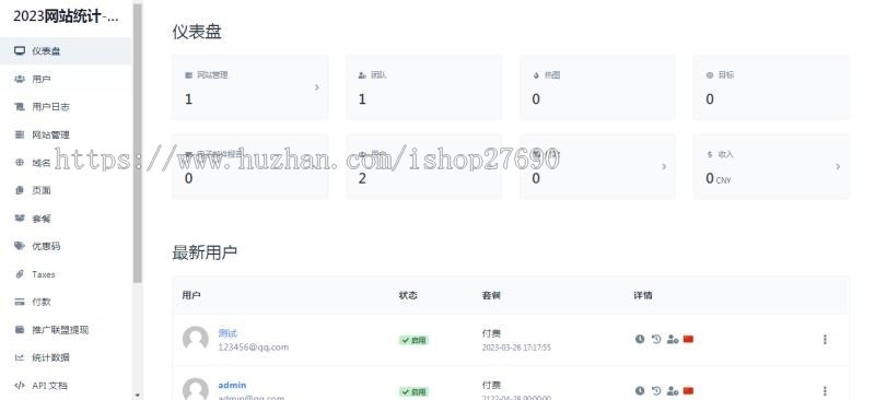 [2026带前台网站统计源码]仿CNZZ网站访客流量统计系统源码/获取网站访客系统源码/网页