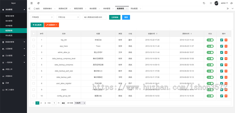 ThinkPHP5通用后台管理系统源码网站layui快速开发框架内容PHP