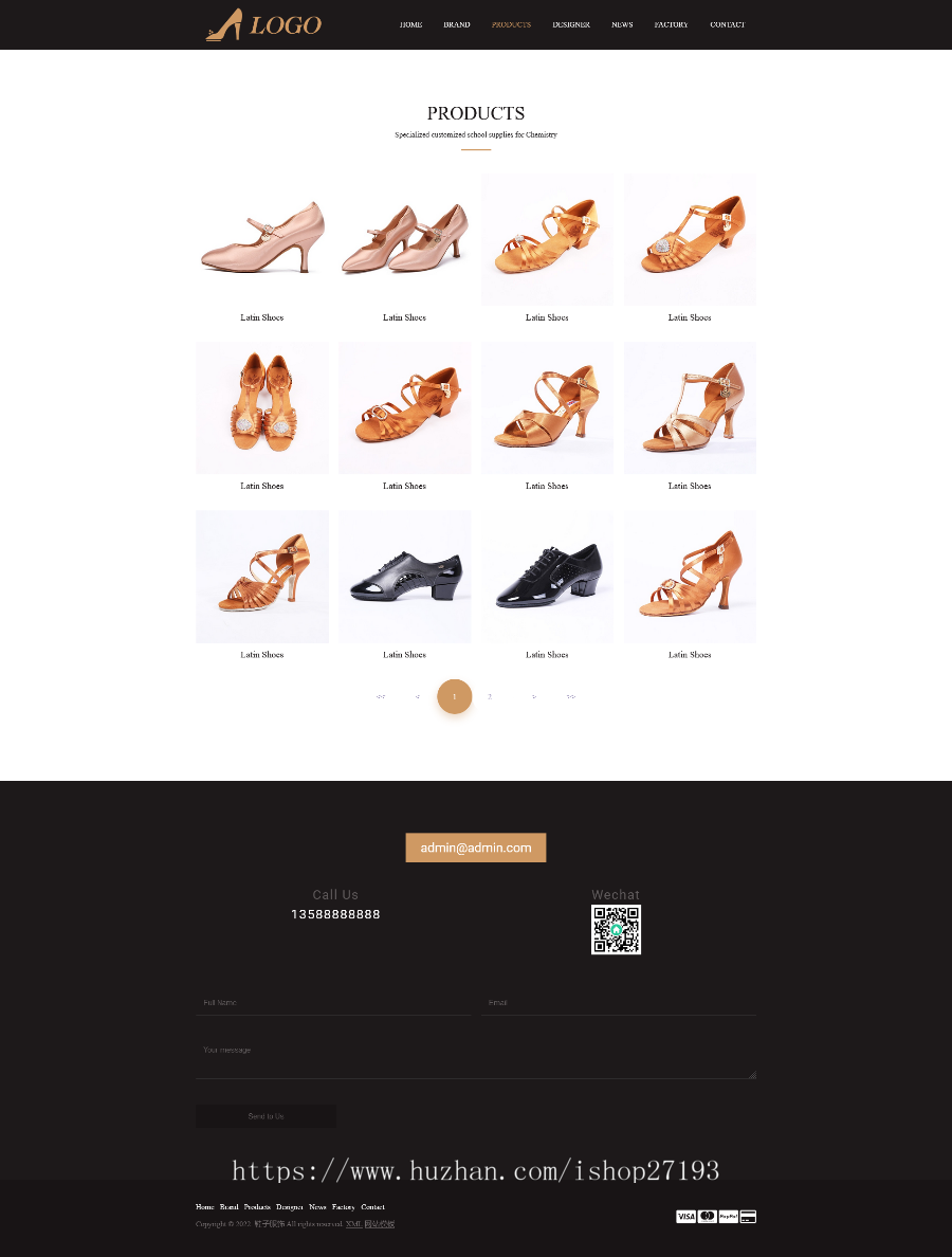 英文外贸鞋店专卖公司pbootcms自适应模板