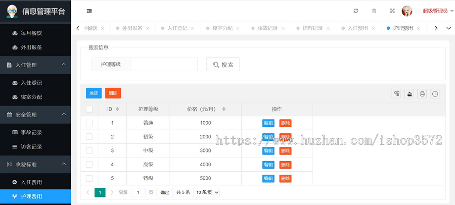 SpringBoot项目源码养老院信息管理系统Mybatis JavaWeb项目