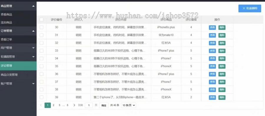 Java源项目 手机商城(后台管理系统)源码+数据库文件