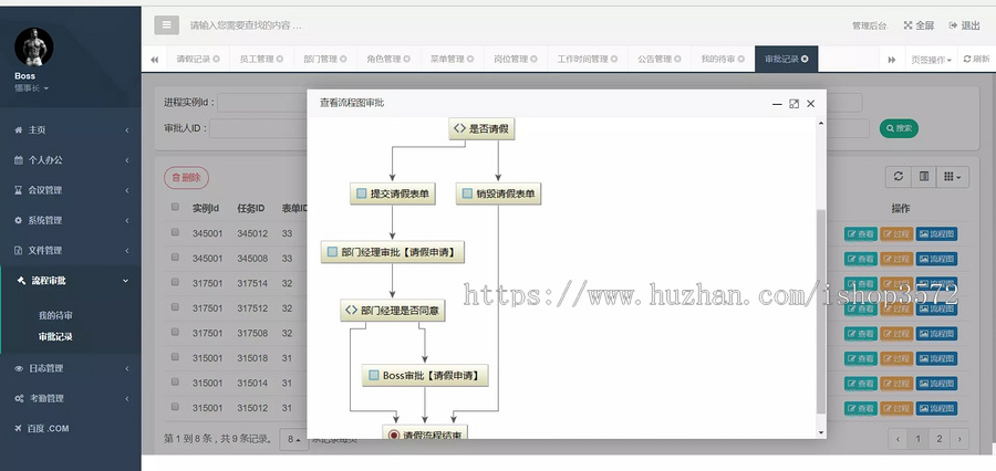 spring框架 OA系统源码包含用户模块 日志模块 考勤模块 工作流模块 请假