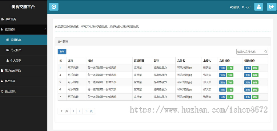 基于SpringBoot+VUE美食交流平台java项目源码程序