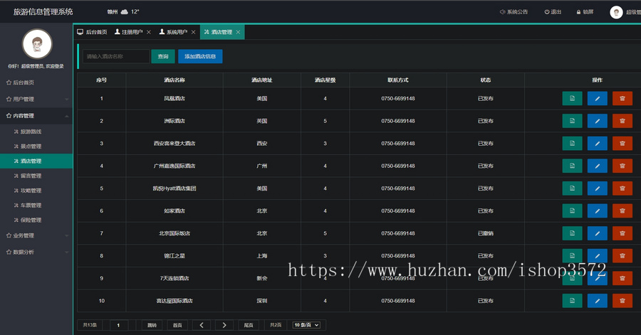 java旅游网站,基于springBoot,有前台和后台,功能齐全,包部署和运行