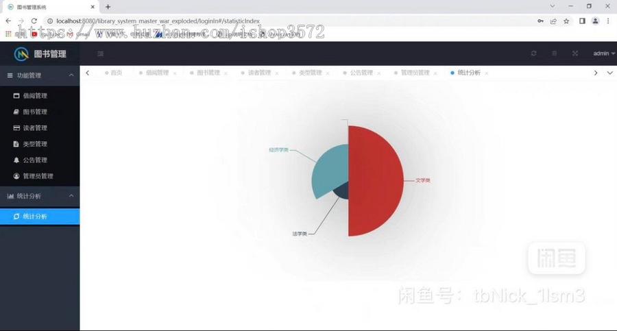 基于SSM的图书管理系统 图书借阅系统 含文档[1]功能:管理员:借阅管理 图