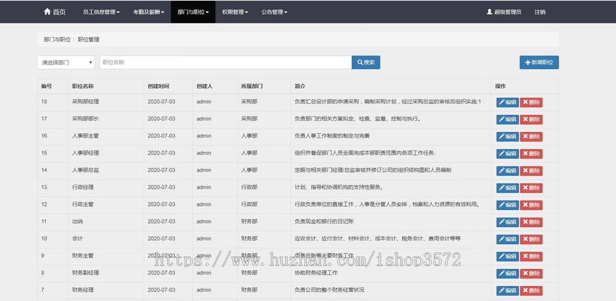 基于java 企业学校员工学生考勤 hr人事管理系统源码