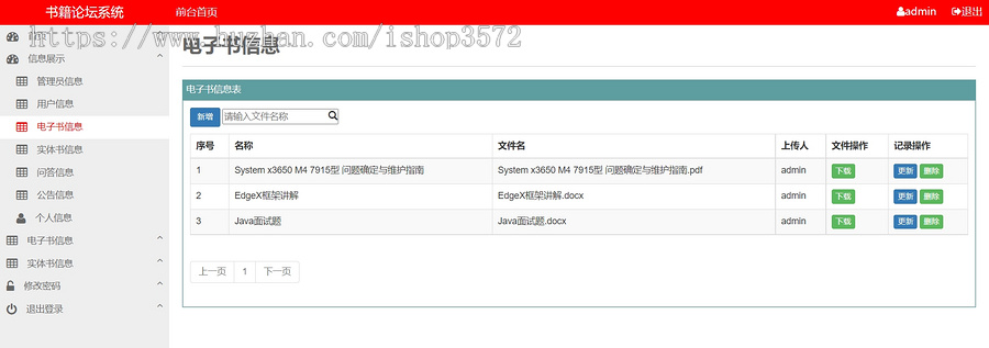 springboot书籍论坛管理系统springboot+vue非前后端分离