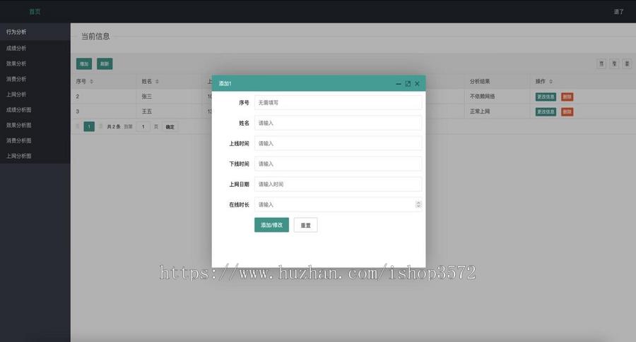 Springboot行为分析信息管理系统源码