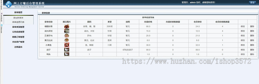 Java Web项目源码,在线点餐管理系统后端技术:SSM框架