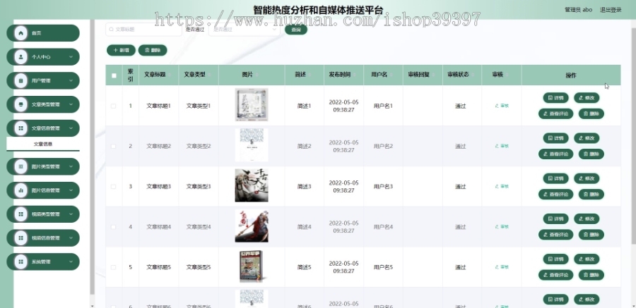 毕设java智能热度分析和自媒体推送平台springboot vue web2693毕业设计