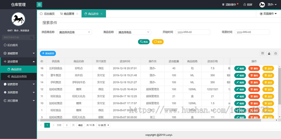 仓库管理系统java源码