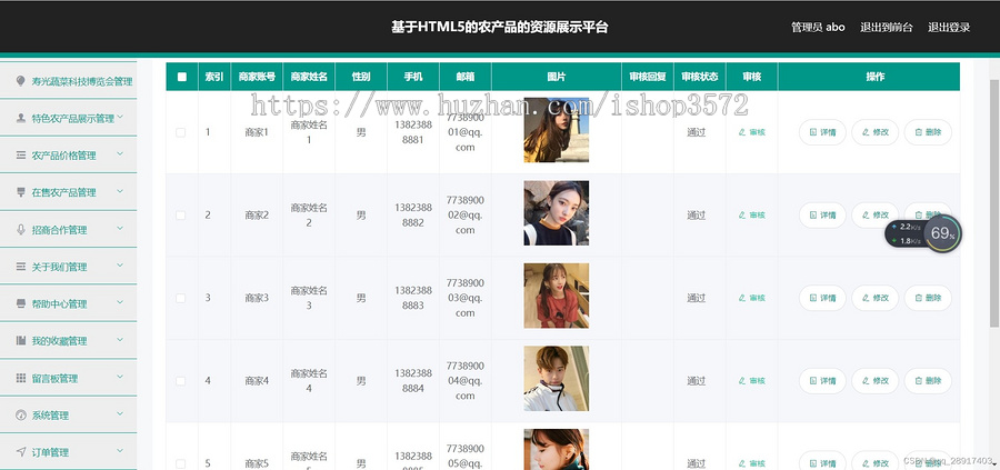 农产品资源展示平台源码 SSM idea eclipse都可基于Java+SpringMVC
