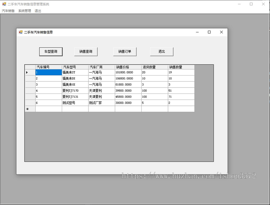 C # .net,CS架构二手车销售管理系统源码 主要技术:C#