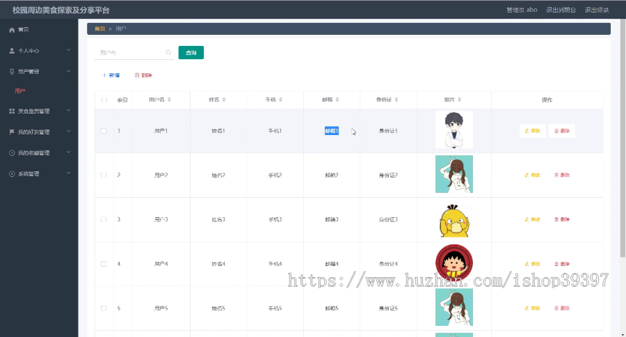 毕设springboot021校园周边美食探索及分享平台毕业设计